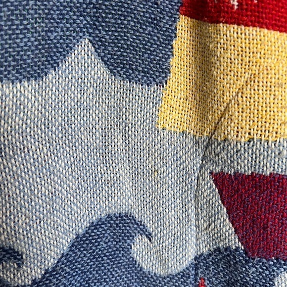 Painted Pony Tapestry Sail Boat Nautical Button Jacket M/L Blue Coastal Cottage - Picture 2 of 6